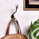 Black Leaf Ceramic Iron Coat Hooks